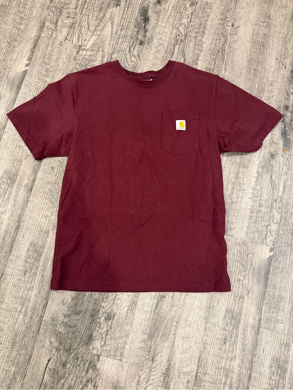 Carhartt Short-Sleeve Pocket Tee in Deep Burgundy